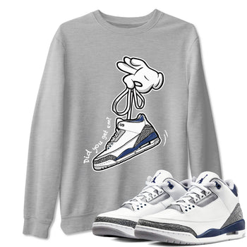 3s Midnight Navy shirt to match jordans Cartoon Hands sneaker match tee Air Jordan 3 Midnight Navy SNRT Sneaker Tees unisex cotton Heather Grey 1 crew neck shirt
