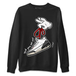 Air Jordan 3 White Cement Sneaker Match Tees Cartoon Hands Sneaker Tees Air Jordan 3 Retro White Cement Sneaker Release Tees Unisex Shirts Black 2