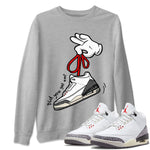 Air Jordan 3 White Cement Sneaker Match Tees Cartoon Hands Sneaker Tees Air Jordan 3 Retro White Cement Sneaker Release Tees Unisex Shirts Heather Grey 1