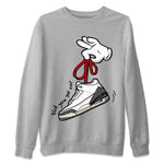 Air Jordan 3 White Cement Sneaker Match Tees Cartoon Hands Sneaker Tees Air Jordan 3 Retro White Cement Sneaker Release Tees Unisex Shirts Heather Grey 2