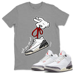 Air Jordan 3 White Cement Cartoon Hands Crew Neck Sneaker Tees Air Jordan 3 Retro White Cement Sneaker T-Shirts Size Chart