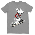 Air Jordan 3 White Cement Sneaker Match Tees Cartoon Hands Sneaker Tees Air Jordan 3 Retro White Cement Sneaker Release Tees Unisex Shirts Heather Grey 2