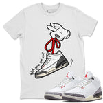 Air Jordan 3 White Cement Sneaker Match Tees Cartoon Hands Sneaker Tees Air Jordan 3 Retro White Cement Sneaker Release Tees Unisex Shirts White 1