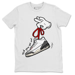 Air Jordan 3 White Cement Sneaker Match Tees Cartoon Hands Sneaker Tees Air Jordan 3 Retro White Cement Sneaker Release Tees Unisex Shirts White 2