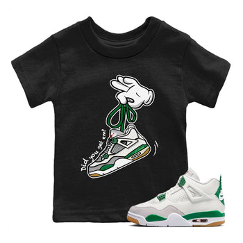 Air Jordan 4 Pine Green Sneaker Match Tees Cartoon Hands Sneaker Tees Nike SB Air Jordan 4 Pine Green Sneaker Release Tees Kids Shirts Black 1