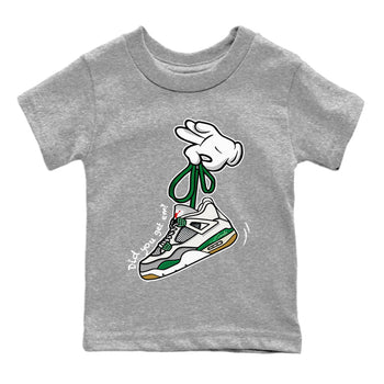 Air Jordan 4 Pine Green Sneaker Match Tees Cartoon Hands Sneaker Tees Nike SB Air Jordan 4 Pine Green Sneaker Release Tees Kids Shirts Heather Grey 2