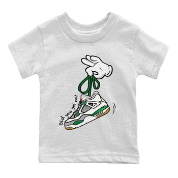 Jordan 4 Pine Green SB Sneaker Match Tees Cartoon Hands Sneaker Tees Nike SB Air Jordan 4 Pine Green Sneaker Tees Sneaker Release Shirts Kids Shirts White 2