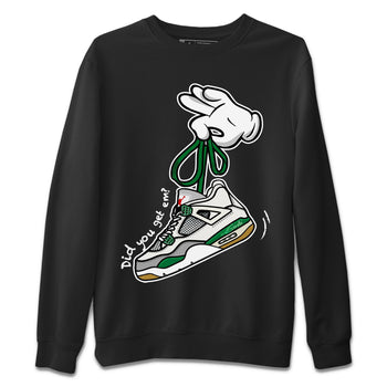 Jordan 4 Pine Green SB Sneaker Match Tees Cartoon Hands Sneaker Tees Nike SB Air Jordan 4 Pine Green Sneaker Tees Sneaker Release Shirts Unisex Shirts Black 2