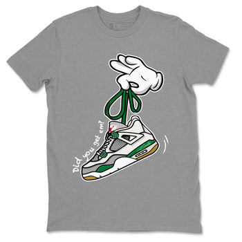 Air Jordan 4 Pine Green Sneaker Match Tees Cartoon Hands Sneaker Tees Nike SB Air Jordan 4 Pine Green Sneaker Release Tees Unisex Shirts Heather Grey 2