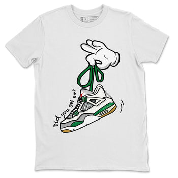 Jordan 4 Pine Green SB Sneaker Match Tees Cartoon Hands Sneaker Tees Nike SB Air Jordan 4 Pine Green Sneaker Tees Sneaker Release Shirts Unisex Shirts White 2