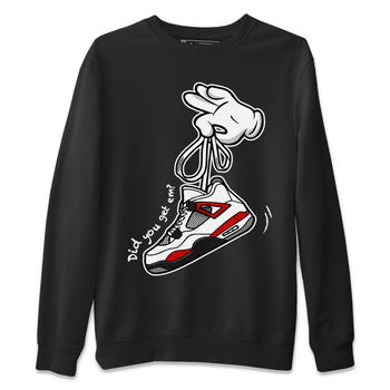 Air Jordan 4 Red Cement Sneaker Match Tees Cartoon Hands Sneaker Tees Air Jordan 4 Retro Red Cement SNRT Sneaker Release Tees Unisex Shirts Black 2