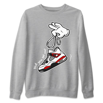 Air Jordan 4 Red Cement Sneaker Match Tees Cartoon Hands Sneaker Tees Air Jordan 4 Retro Red Cement SNRT Sneaker Release Tees Unisex Shirts Heather Grey 2