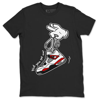 Air Jordan 4 Red Cement Sneaker Match Tees Cartoon Hands Sneaker Tees Air Jordan 4 Retro Red Cement SNRT Sneaker Release Tees Unisex Shirts Black 2