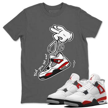 Air Jordan 4 Red Cement Sneaker Match Tees Cartoon Hands Sneaker Tees Air Jordan 4 Retro Red Cement SNRT Sneaker Release Tees Unisex Shirts Cool Grey 1