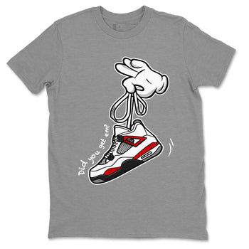 Air Jordan 4 Red Cement Sneaker Match Tees Cartoon Hands Sneaker Tees Air Jordan 4 Retro Red Cement SNRT Sneaker Release Tees Unisex Shirts Heather Grey 2
