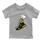 Air Jordan 4 Thunder Sneaker Match Tees Cartoon Hands Sneaker Tees Air Jordan 4 Retro Thunder Sneaker Release Tees Kids Shirts Heather Grey 2