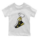 Air Jordan 4 Thunder Sneaker Match Tees Cartoon Hands Sneaker Tees Air Jordan 4 Retro Thunder Sneaker Release Tees Kids Shirts White 2