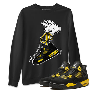 Air Jordan 4 Thunder Sneaker Match Tees Cartoon Hands Sneaker Tees Air Jordan 4 Retro Thunder Sneaker Release Tees Unisex Shirts Black 1