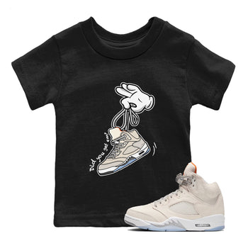 Air Jordan 5 Craft Sneaker Match Tees Cartoon Hands Sneaker Tees Air Jordan 5 Retro Craft Tees Kids Shirts Black 1