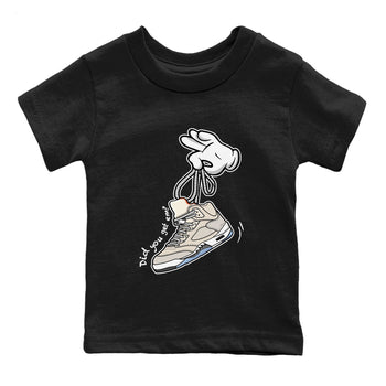 Air Jordan 5 Craft Sneaker Match Tees Cartoon Hands Sneaker Tees Air Jordan 5 Retro Craft Tees Kids Shirts Black 2