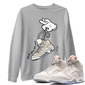 Air Jordan 5 Craft Sneaker Match Tees Cartoon Hands Sneaker Tees Air Jordan 5 Retro Craft Tees Unisex Shirts Heather Grey 1