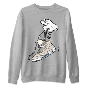 Air Jordan 5 Craft Sneaker Match Tees Cartoon Hands Sneaker Tees Air Jordan 5 Retro Craft Tees Unisex Shirts Heather Grey 2