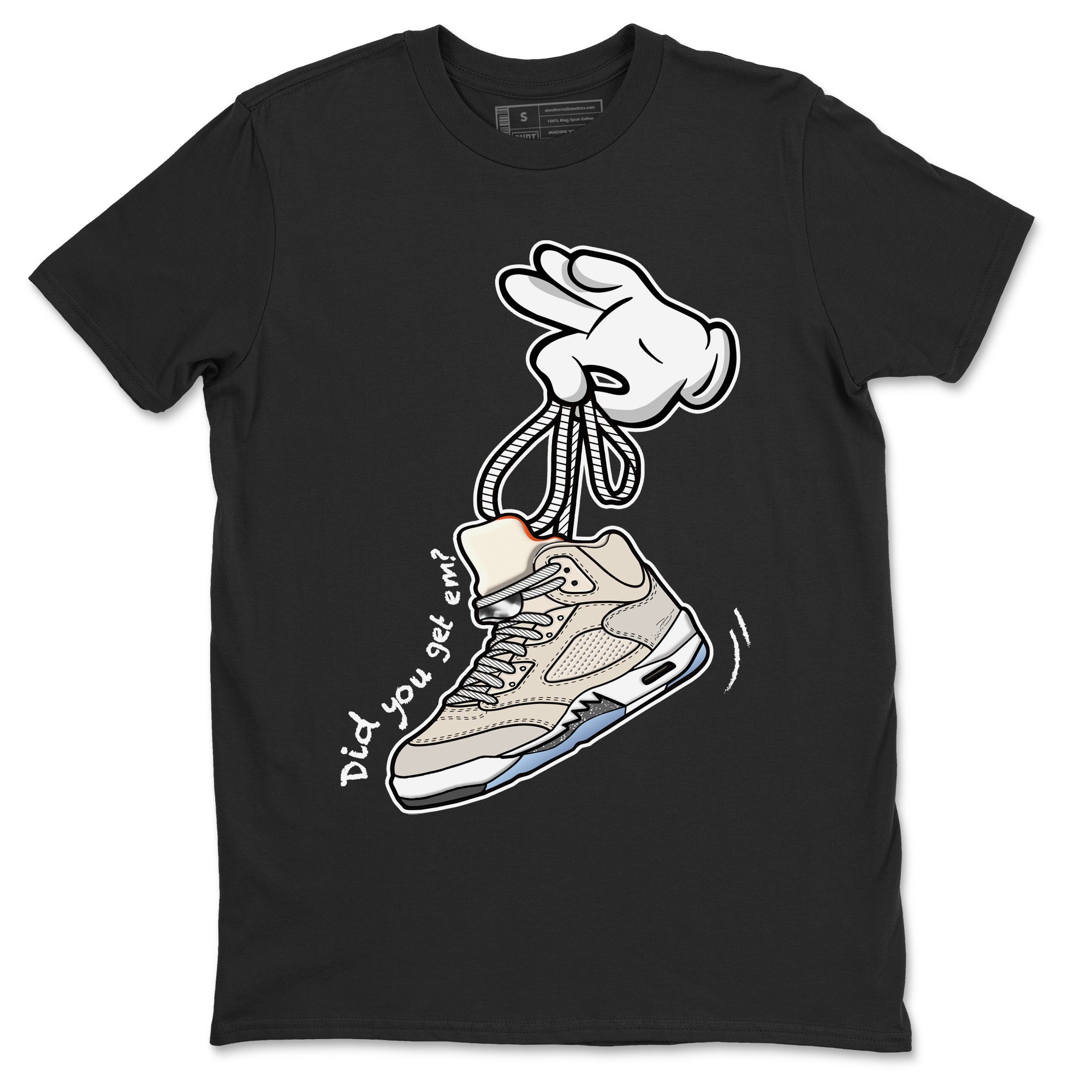 Air Jordan 5 Craft Sneaker Match Tees Cartoon Hands Sneaker Tees Air Jordan 5 Retro Craft Tees Unisex Shirts Black 2