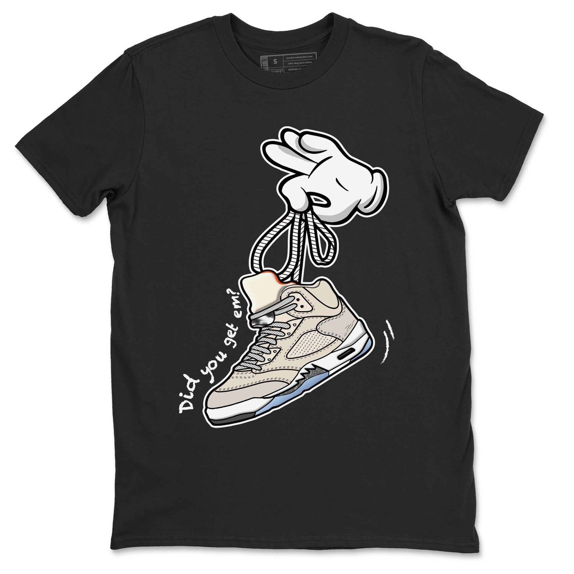 Air Jordan 5 Craft Sneaker Match Tees Cartoon Hands Sneaker Tees Air Jordan 5 Retro Craft Tees Unisex Shirts Black 2