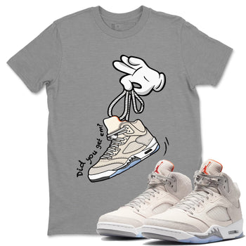Air Jordan 5 Craft Sneaker Match Tees Cartoon Hands Sneaker Tees Air Jordan 5 Retro Craft Tees Unisex Shirts Heather Grey 1