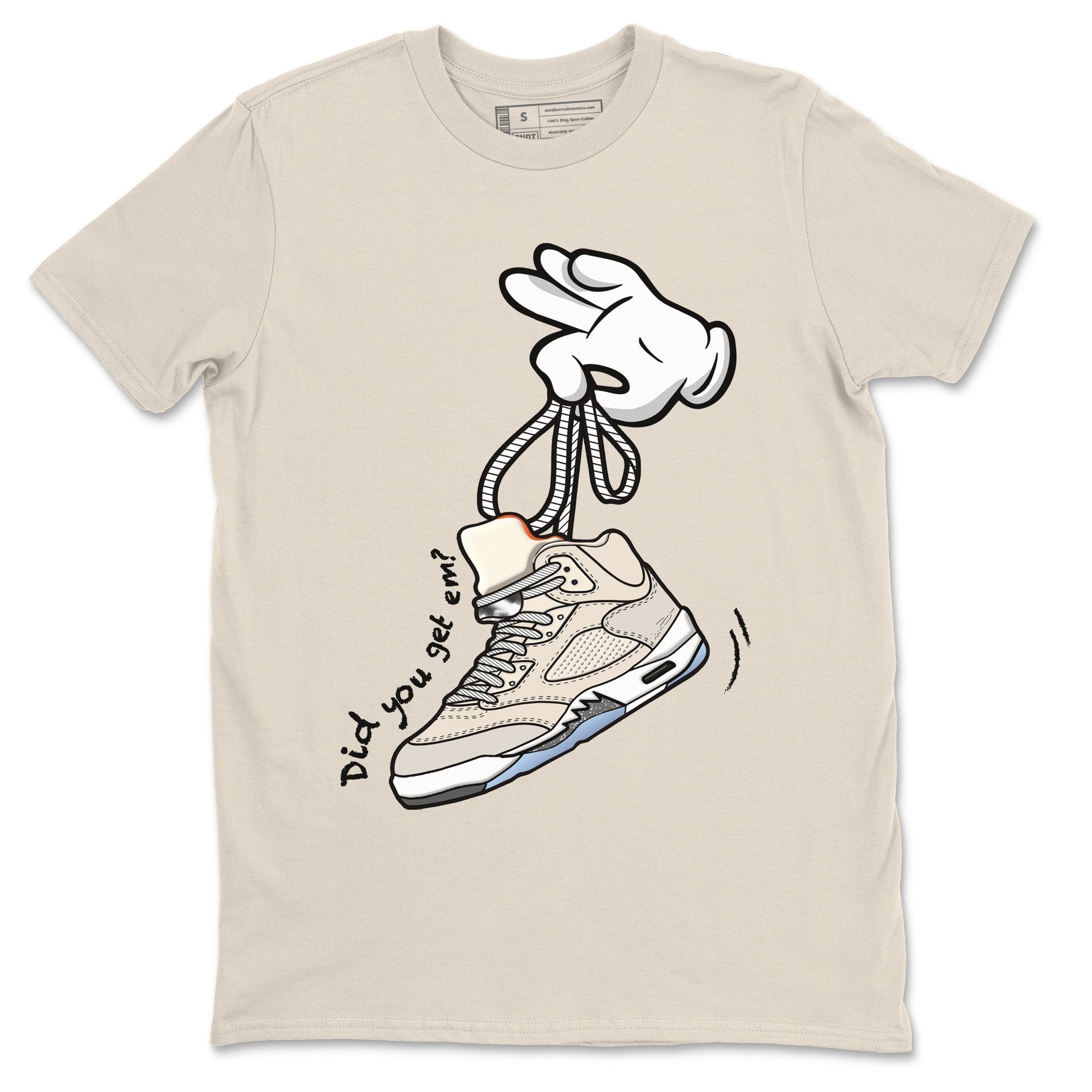 Air Jordan 5 Craft Sneaker Match Tees Cartoon Hands Sneaker Tees Air Jordan 5 Retro Craft Tees Unisex Shirts Natural 2