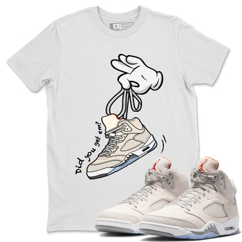 Air Jordan 5 Craft Sneaker Match Tees Cartoon Hands Sneaker Tees Air Jordan 5 Retro Craft Tees Unisex Shirts White 1