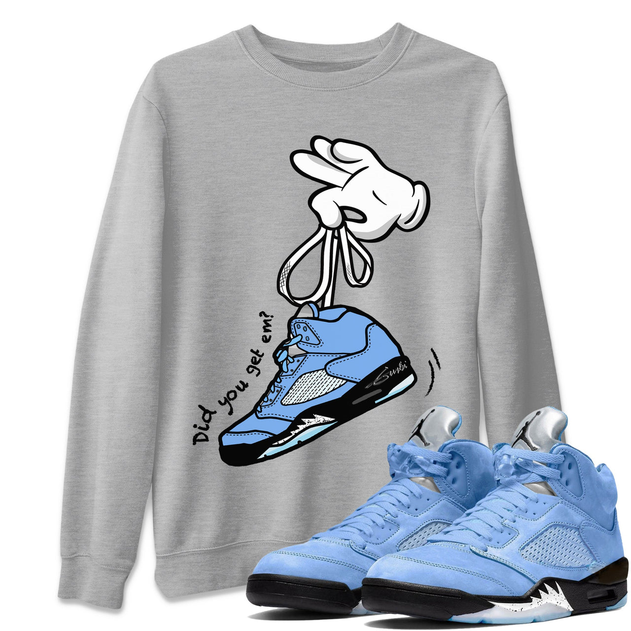 Cartoon Hands Unisex Tops - Air Jordan 5 UNC | SNRT Sneaker T-shirts