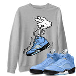 Jordan 5 UNC Jordan Shirts Cartoon Hands Sneaker Tees Air Jordan 5 UNC SNRT Sneaker Tees Unisex Shirts Heather Grey 1