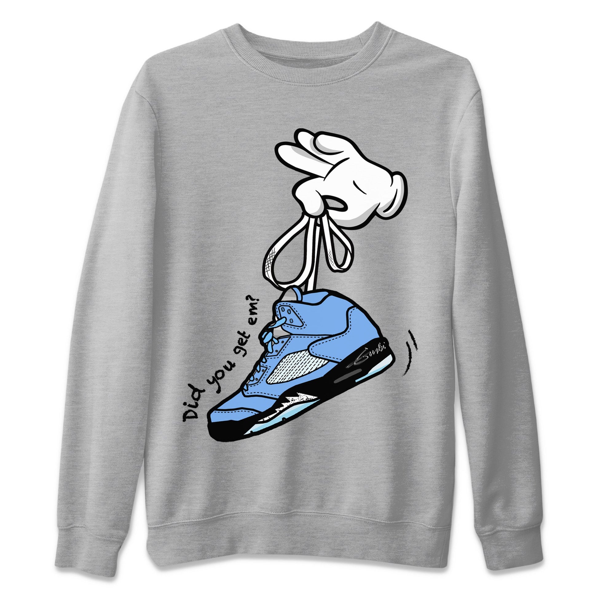 Jordan 5 UNC Jordan Shirts Cartoon Hands Sneaker Tees Air Jordan 5 UNC SNRT Sneaker Tees Unisex Shirts Heather Grey 2