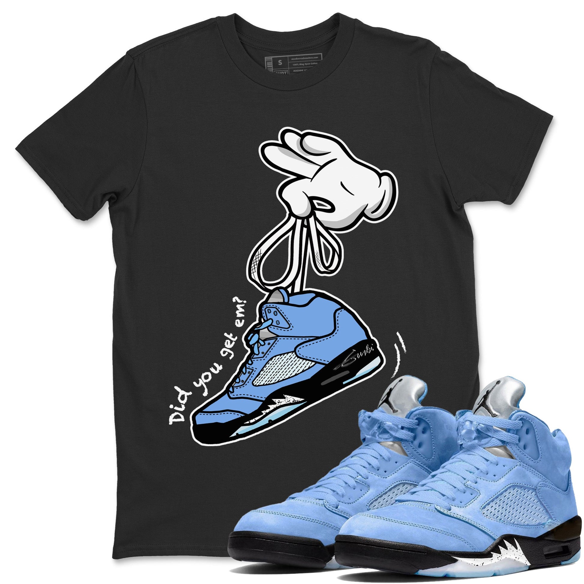 Jordan 5 UNC Jordan Shirts Cartoon Hands Sneaker Tees Air Jordan 5 UNC SNRT Sneaker Tees Unisex Shirts Black 1