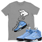 Air Jordan 5 UNC Cartoon Hands Crew Neck Sneaker Tees Air Jordan 5 Retro UNC Sneaker T-Shirts Size Chart