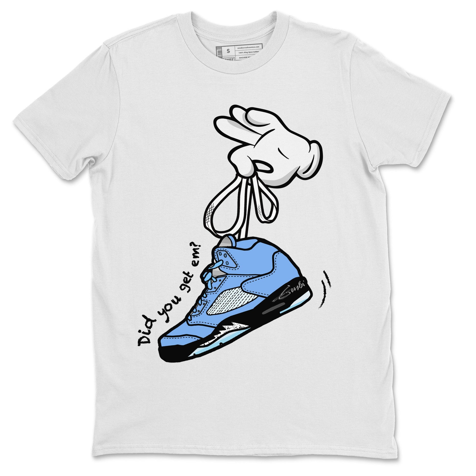 Jordan 5 UNC Jordan Shirts Cartoon Hands Sneaker Tees Air Jordan 5 UNC SNRT Sneaker Tees Unisex Shirts White 2