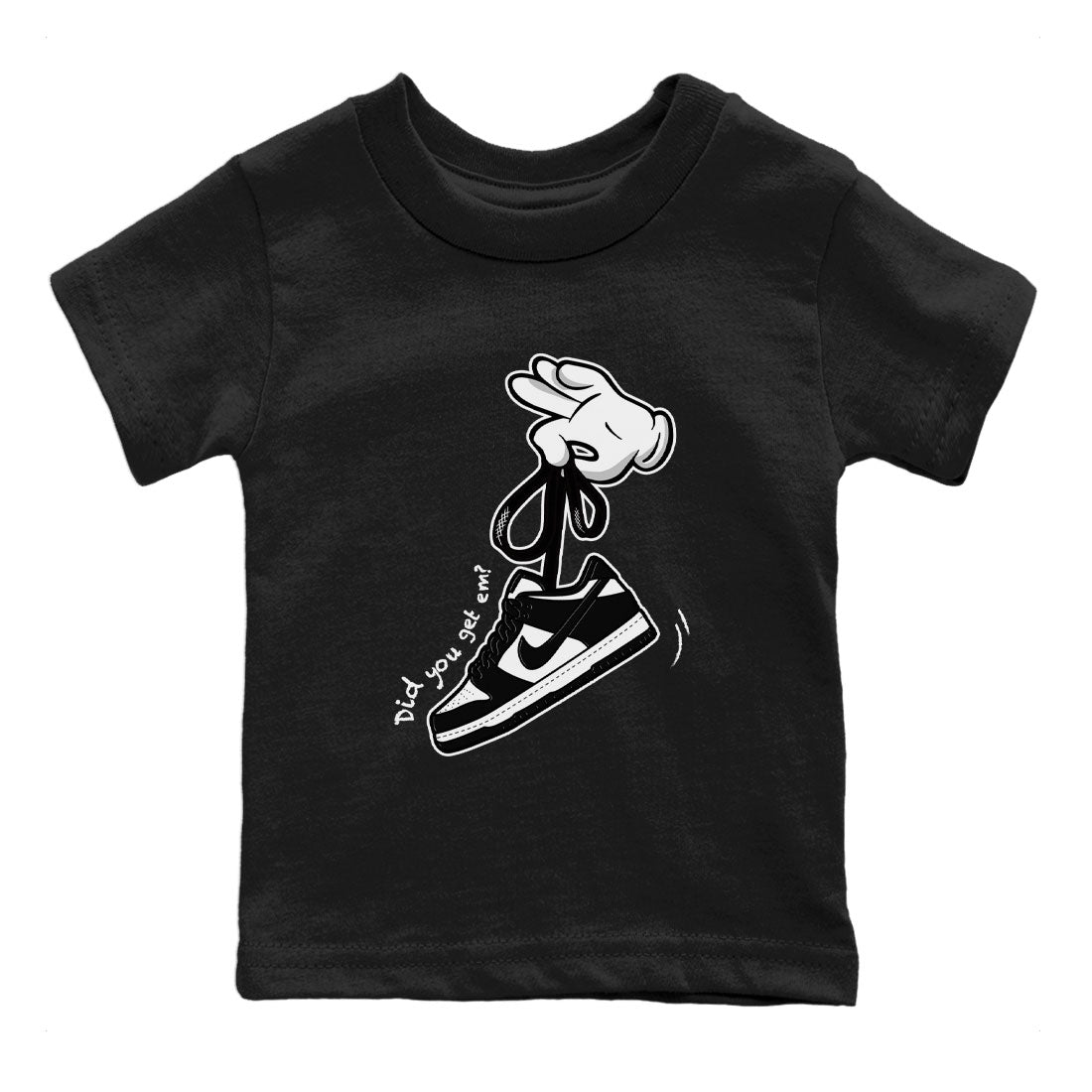 Dunk Black White Panda shirt to match jordans Cartoon Hands sneaker tees Dunk Panda SNRT Sneaker Release Tees Baby Toddler Black 2 T-Shirt