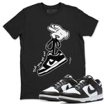 Dunk Black White Panda shirt to match jordans Cartoon Hands sneaker tees Dunk Panda SNRT Sneaker Release Tees Unisex Black 1 T-Shirt