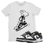 Dunk Black White Panda shirt to match jordans Cartoon Hands sneaker tees Dunk Panda SNRT Sneaker Release Tees Unisex White 1 T-Shirt