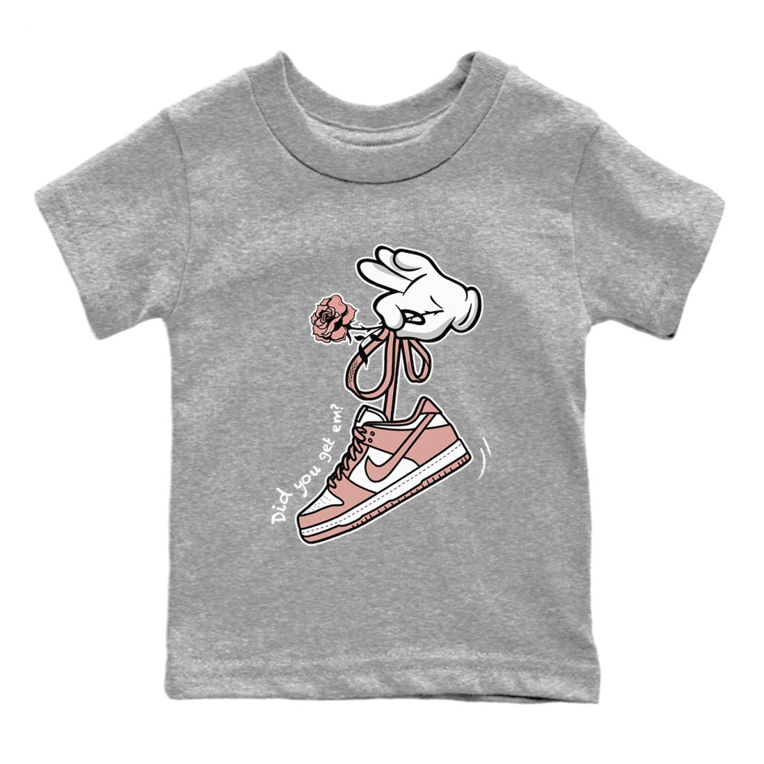 Dunk Low WMNS Rose Whisper shirt to match jordans Cartoon Hands sneaker tees Dunk Rose Whisper SNRT Sneaker Release Tees Baby Toddler Kids Heather Grey 2 T-Shirt