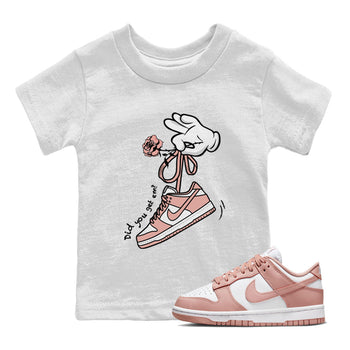 Dunk Low WMNS Rose Whisper shirt to match jordans Cartoon Hands sneaker tees Dunk Rose Whisper SNRT Sneaker Release Tees Baby Toddler Kids White 1 T-Shirt