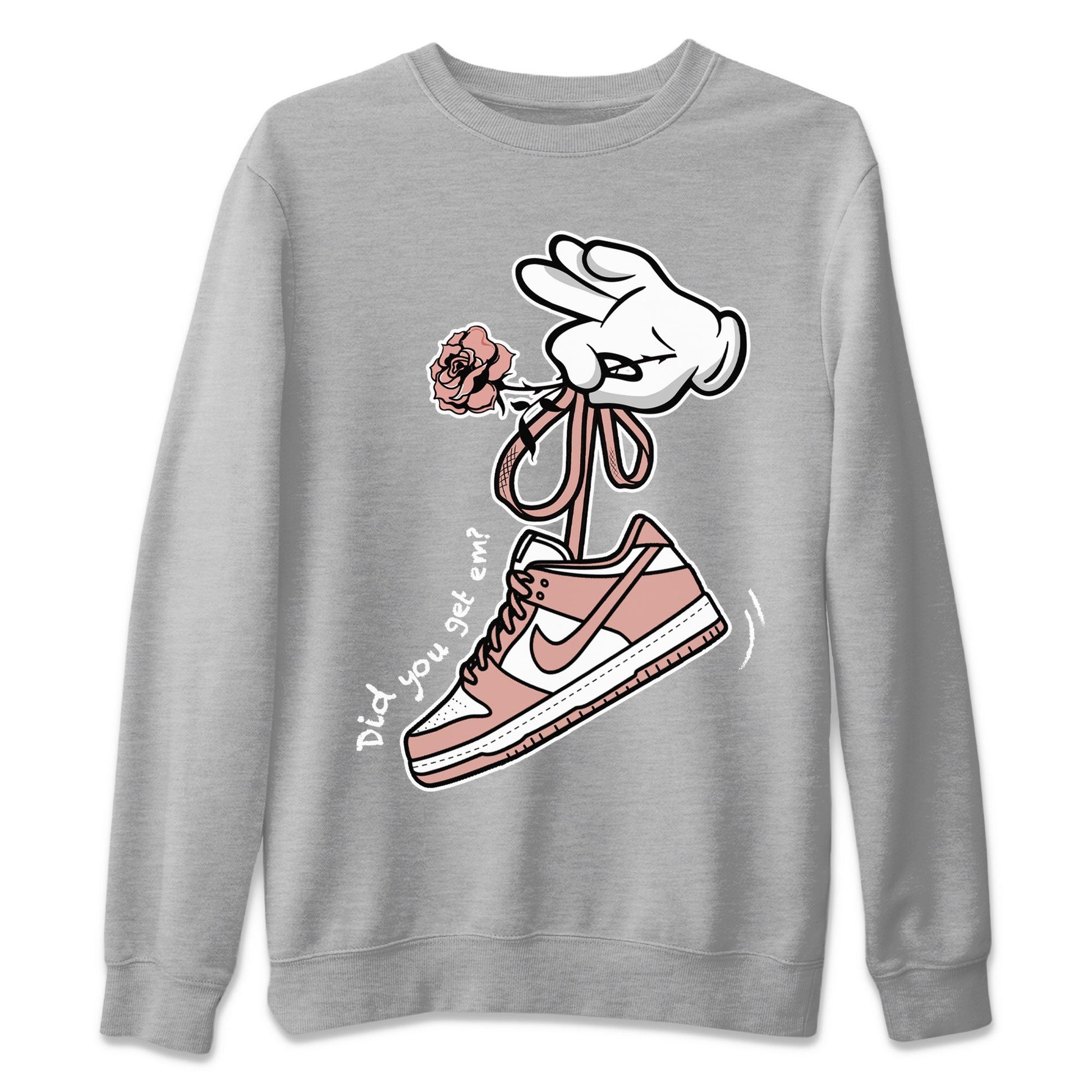 Dunk Low WMNS Rose Whisper shirt to match jordans Cartoon Hands sneaker tees Dunk Rose Whisper SNRT Sneaker Release Tees Casual Unisex shirts Heather Grey 2 T-Shirt