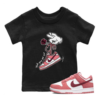 Dunks Valentines Day shirt to match jordans Cartoon Hands sneaker tees Dunks Valentine's Day SNRT sneaker release tees baby toddler Black 1 cotton Shirt