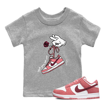 Dunks Valentines Day shirt to match jordans Cartoon Hands sneaker tees Dunks Valentine's Day SNRT sneaker release tees baby toddler Heather Grey 1 cotton Shirt