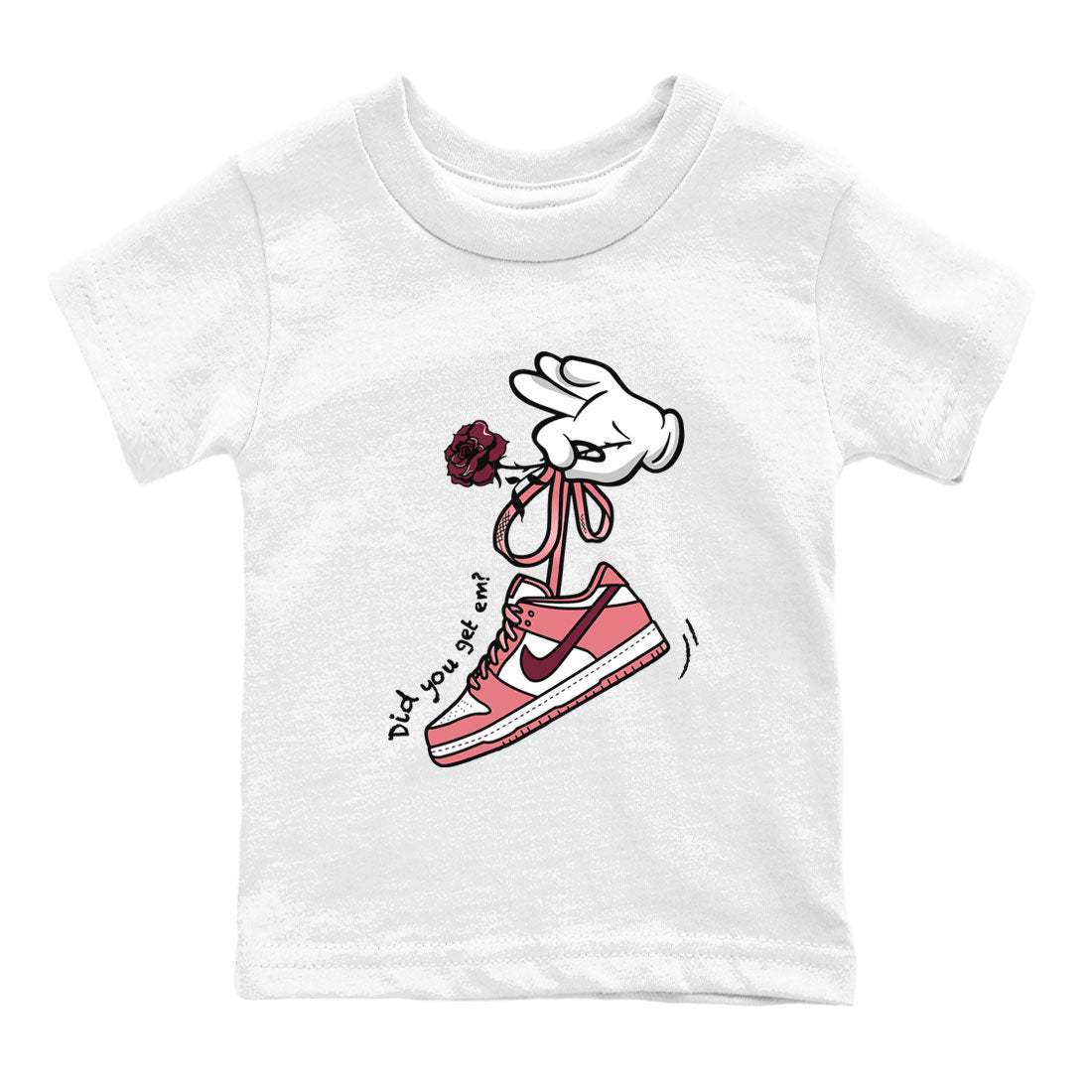 Dunks Valentines Day shirt to match jordans Cartoon Hands sneaker tees Dunks Valentine's Day SNRT sneaker release tees baby toddler White 2 cotton Shirt