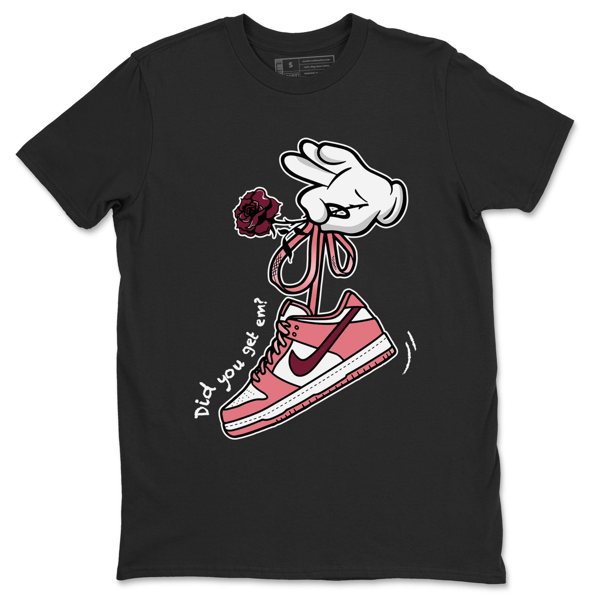 Dunks Valentines Day shirt to match jordans Cartoon Hands sneaker tees Dunks Valentine's Day SNRT sneaker Release Tees unisex cotton Black 2 crew neck shirt