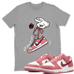 Dunks Valentines Day shirt to match jordans Cartoon Hands sneaker tees Dunks Valentine's Day SNRT sneaker Release Tees unisex cotton Heather Grey 1 crew neck shirt