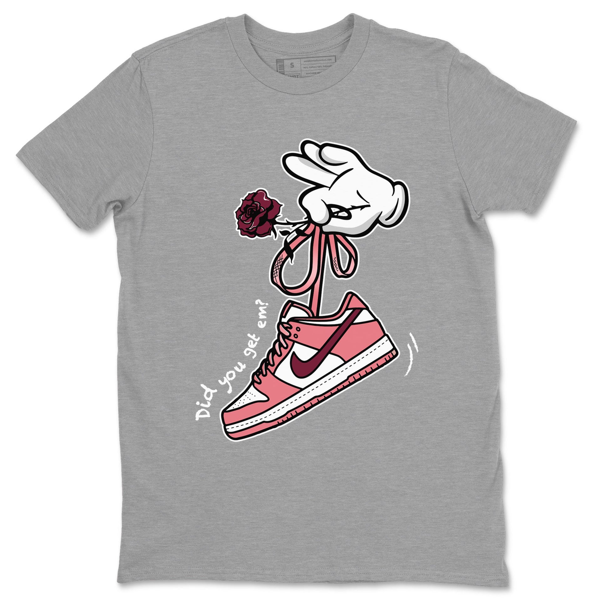 Dunks Valentines Day shirt to match jordans Cartoon Hands sneaker tees Dunks Valentine's Day SNRT sneaker Release Tees unisex cotton Heather Grey 2 crew neck shirt