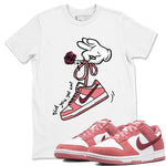 Dunks Valentines Day shirt to match jordans Cartoon Hands sneaker tees Dunks Valentine's Day SNRT sneaker Release Tees unisex cotton White 1 crew neck shirt